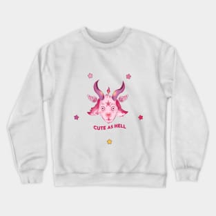 Cute Baphomet cute as hell Straberry Crewneck Sweatshirt